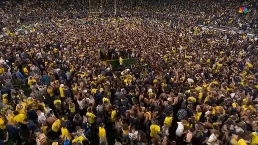 Michigan storms the field on the walk off Hail Mary as 27.5 point favorites 