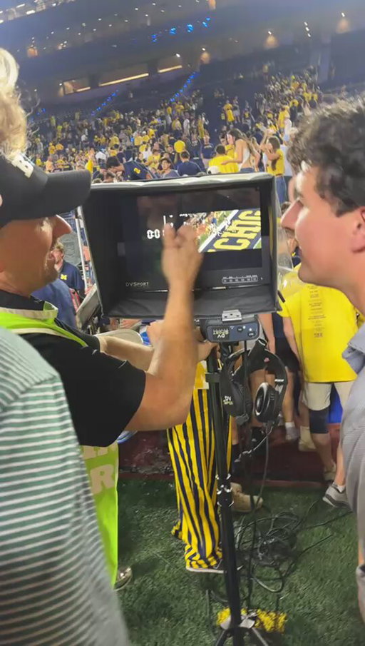 A Big Ten replay worker showed fans that there was 0:01 left on the game clock at the end of the Michigan-Western Michigan game. 