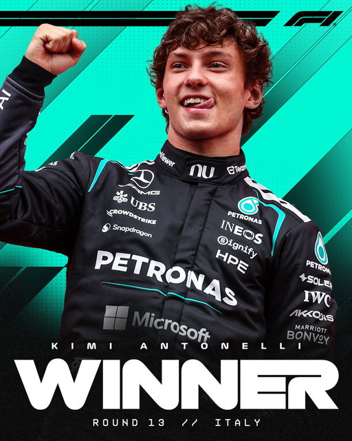 ABSOLUTELY INCREDIBLE!!!

KIMI ANTONELLI WINS THE ITALIAN GRAND PRIX 🇮🇹

#F1 #ItalianGP 