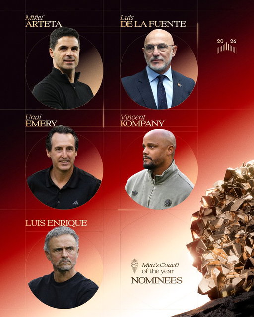 Nominated for the 2026 Men's Coach of the Year 🏆

#UCL | #ballondor 