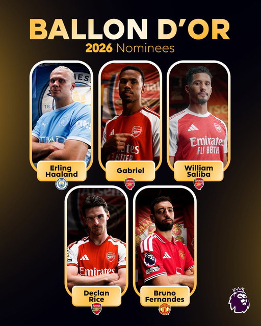 Presenting the Premier League players nominated for the 2026 Ballon d'Or 👏 