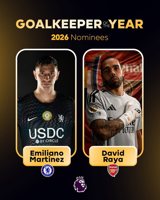 Two of the finest goalkeepers around 🧤

Emiliano Martinez and David Raya have been recognised in the 2026 Ballon d'Or nominees! 