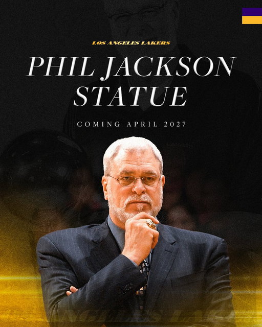 RT @MarkG_Medina: Lakers announce they will unveil Phil Jackson's statue next season on April 9, 2027 