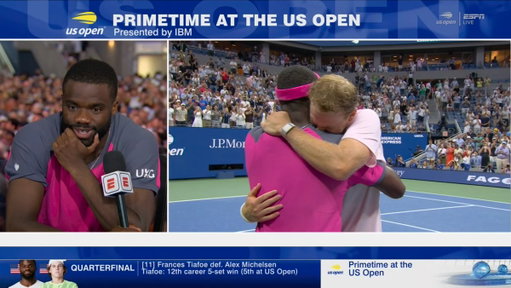 "Man I know. I've been there ... I know how much that hurts."

Frances Tiafoe on the hug between him and his friend Alex Michelsen after their 5-set thriller in the US Open quarterfinals ❤️ 