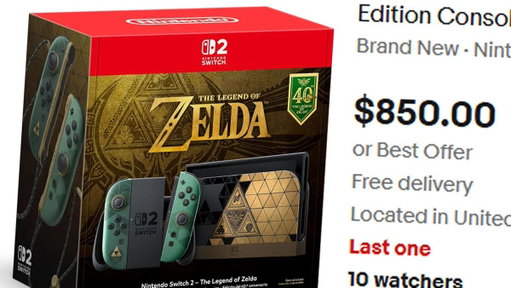Preorders for the Legend of Zelda 40th Anniversary Switch 2 console and accessories sold out in minutes across major retailers, sending scalper prices soaring up to $900 on eBay. https://t.co/t0F7O0nMh7 