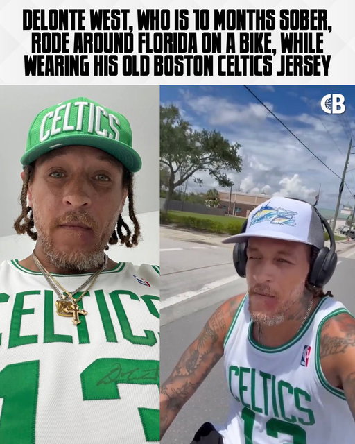 Delonte West, who is 10 months sober, rode around Florida in a bike, while wearing his old Boston Celtics jersey ☘️

Delonte is back living life to the fullest &amp; healthy! 👏 