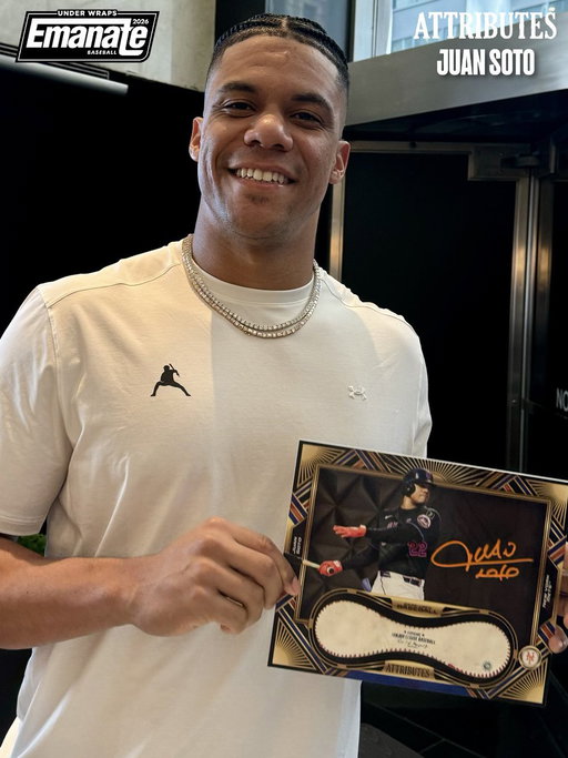 𝗝𝗨𝗦𝗧 𝗣𝗨𝗟𝗟𝗘𝗗: The @JuanSoto25_ Game-Used Half Ball Attributes 1/1 #Emanate has been pulled by Lombardi Breaks 🔥 #LGM 