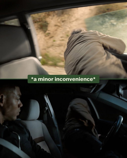 At least John had a seatbelt on the second time. 