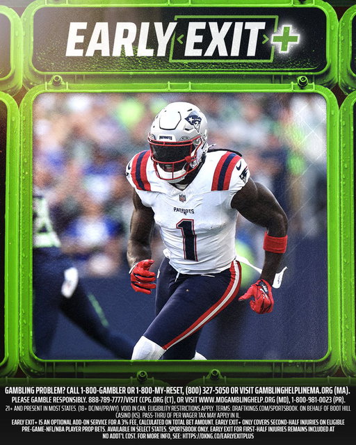 AJ Brown has been ruled out in the 2nd half — Early Exit+ is in effect, for FREE!

Didn't apply Early Exit+? This one's on us! All eligible bets will be honored as Early Exit+! 