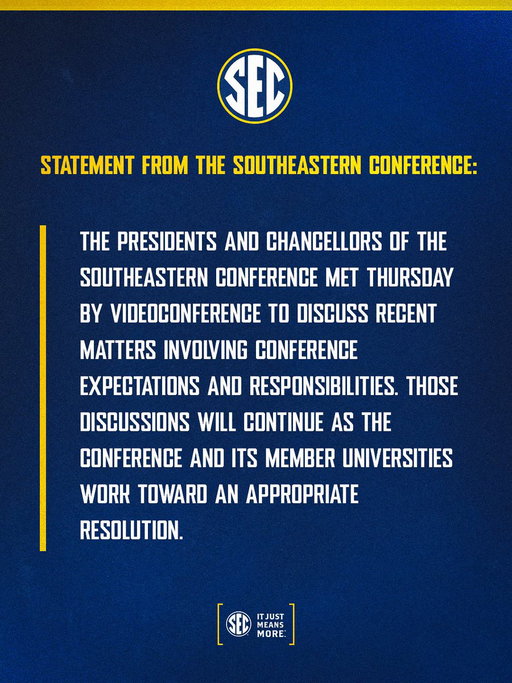 Statement from the Southeastern Conference: 