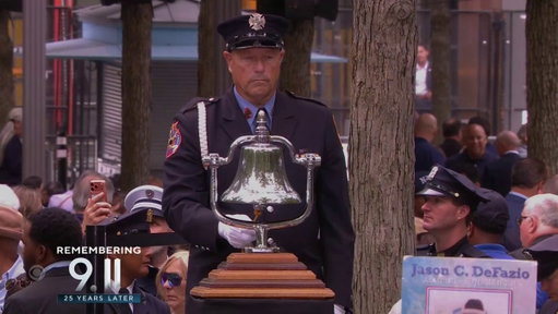 A fourth moment of silence was held at 9:59 a.m. to mark when the South Tower of the World Trade Center collapsed on 9/11. 