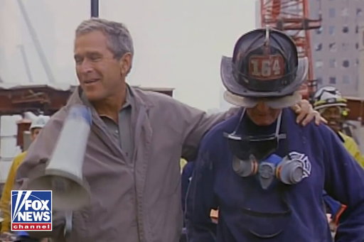 "I can hear you. The rest of the world hears you. And the people who knocked these buildings down will hear all of us soon."

25 years ago, President George W. Bush gave his famous "I can hear you" speech at Ground Zero, just three days after the 9/11 terrorist attacks.

With one arm around retired FDNY firefighter Bob Beckwith and a bullhorn in the other, Bush thanked the rescue and recovery workers.

"America today is on bended knee in prayer for the people whose lives were lost here, for the workers who work here, for the families who mourn."

"This nation stands with the good people of New York City, and New Jersey, and Connecticut, as we mourn the loss of thousands of our citizens."