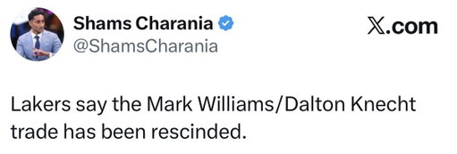 The rescinded trade that ultimately saved the Lakers franchise. 