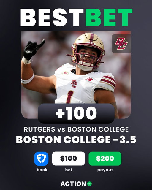 🏈 RUTGERS vs BOSTON COLLEGE CFB BEST BET

🐦 BOSTON COLLEGE -3.5
👇 Add Directly To Your Betslip
  https://t.co/WaLN0LhlPj

🗣️ "Before the Week 1 results finished, Rutgers was lined as a 6.5-point favorite in this game. However, the UMass showing flipped the script, now making Boston College a 3-point favorite. The question is: was that game worth a 10-point move? And is the Red Bandana game worth an extra hook? The concern here is that Rutgers' lines stink. Boston College struggled up front defensively, but the offensive line was serviceable. If there's a front capable of taking advantage of the Eagles, it's certainly not the Scarlet Knights'. There's big money on Rutgers, which commands more than half the hold despite fewer than 30% of bets. At Rutgers, Schiano is 38-25-3 ATS (60.3%) as a road dog." - @roadtocfb