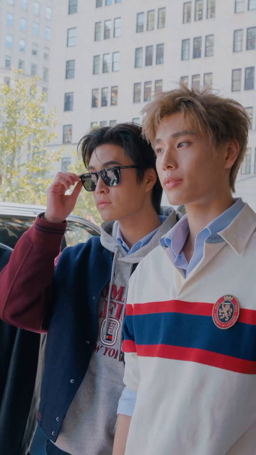 our Tommy boys @gemini_ti @phuwintang @tawattannn   making a spectacular entrance into our #nyfw Spring 2027 Runway show 