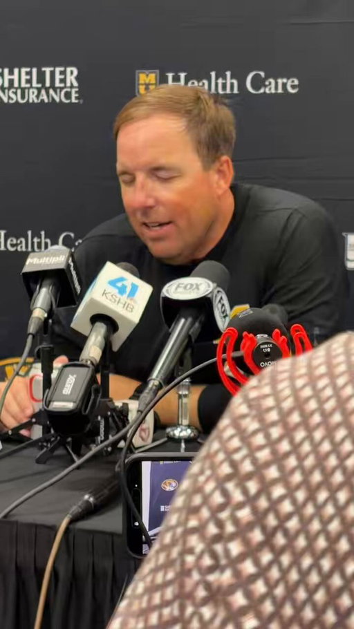 Missouri HC Eli Drinkwitz on Kansas video:

"I was embarrassed for them, to be honest, and that's why I tried to embarrass them at the end."

"We left Kansas bleeding again." 