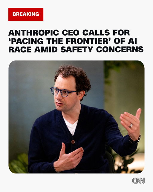 Anthropic CEO calls for slowdown in the race to develop AI and acknowledges the risk that people may lose control of the technology. https://t.co/LVe4qHM6Ac 