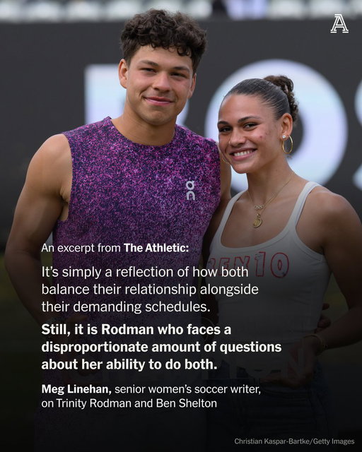 Trinity Rodman was at Arthur Ashe Stadium until 3:33 a.m. celebrating Ben Shelton’s quarterfinal win.

She was at Washington Spirit training seven hours later. 

Now Shelton is in the U.S. Open final, but Rodman won’t miss her team’s crucial match Sunday.

And why would she? 