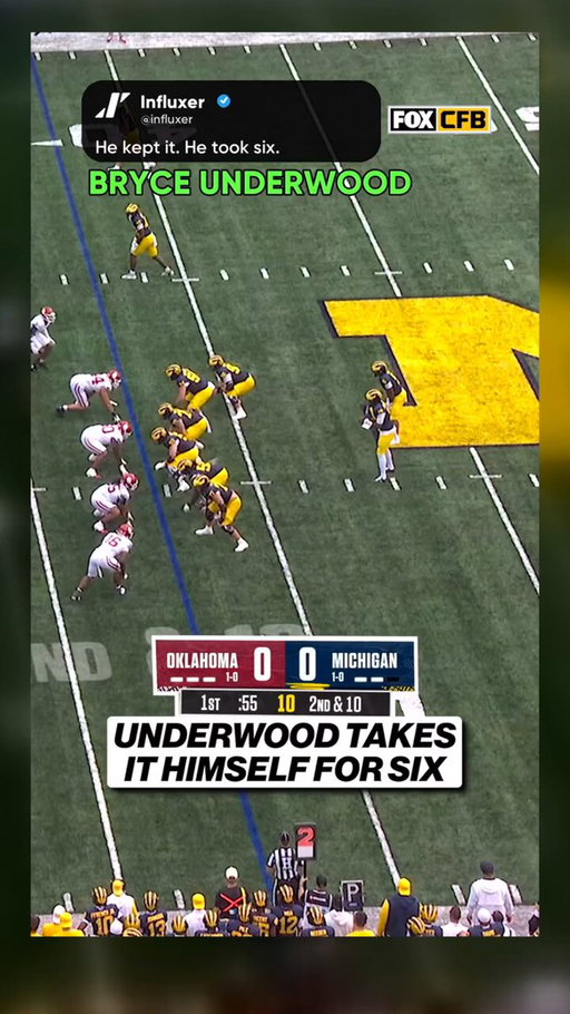 Bryce Underwood keeps it and takes it to the end zone against Oklahoma. Best QB run you’ve seen today?

Footage: @cfbonfox

#CollegeFootball #CFB #Influxer 