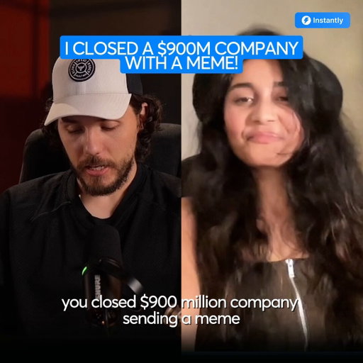 She closed a $900M company by sending a meme PPT 😎

@Suprva02, Founder of Acquisition X, built a full funnel Gamma document with memes instead of a normal pitch.

Watch how she did it👇 