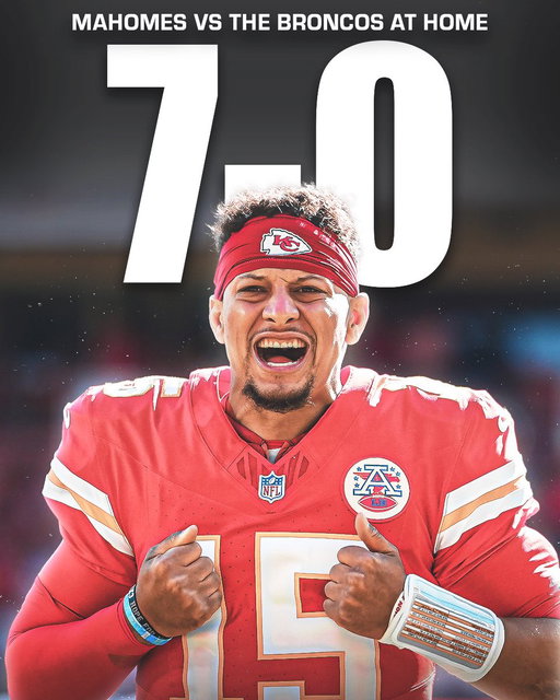 Patrick Mahomes has never lost to the Broncos at home 🤯 