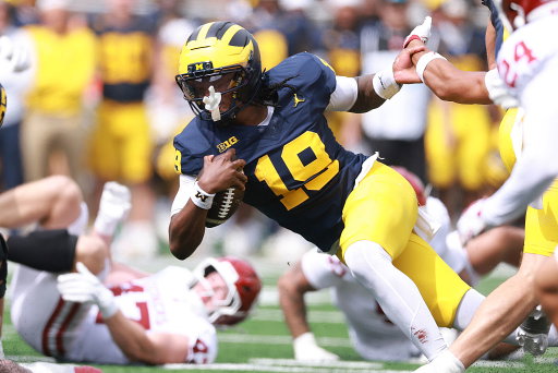 Bryce Underwood -- 17 pass attempts vs. OU, 15 designed carries -- is doing what Michigan needs, but is it what he wants long-term?

"If I was a former No. 1 overall recruit and a QB who has first round NFL Draft aspirations, I don't know if that's the ratio I'd want every week."

https://247sports.com/article/bryce-underwood-might-be-doing-what-michigan-needs-right-now-but-is-it-what-he-wants-long-term-289965088/
