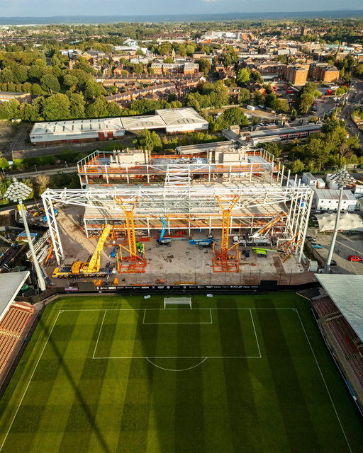 The transformation of our Kop stand has reached a landmark moment following the successful installation of the stand's 125-tonne inverted ribbon truss.

🔗https://www.wrexhamafc.co.uk/news/2026/september/16/steelwork-reaches-landmark-milestone-on-wrexham-afc-s-new-kop-stand/

🔴⚪ #WxmAFC 