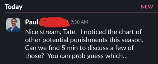 Here comes the Fun Police for the Ohio State Punishments

For the record: I am a Legal Paul guy. He helped me back when I was documenting my basketball team through the state tournament. But what could this be? My body, my choice!

Phone call with Legal + HR at noon #staytuned 