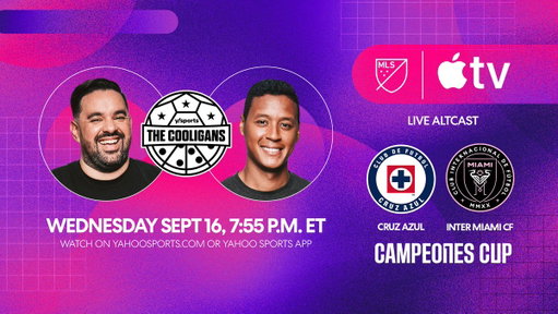 Join us tonight at 8pm ET exclusively at https://yahoosports.com/ or the @YahooSports App for the first ever official Campeones Cup Altcast from MLS + AppleTV + Yahoo! Watch the game with two stand-up comedians and we'll see if Messi can bring another trophy to Inter Miami! 📺️ 