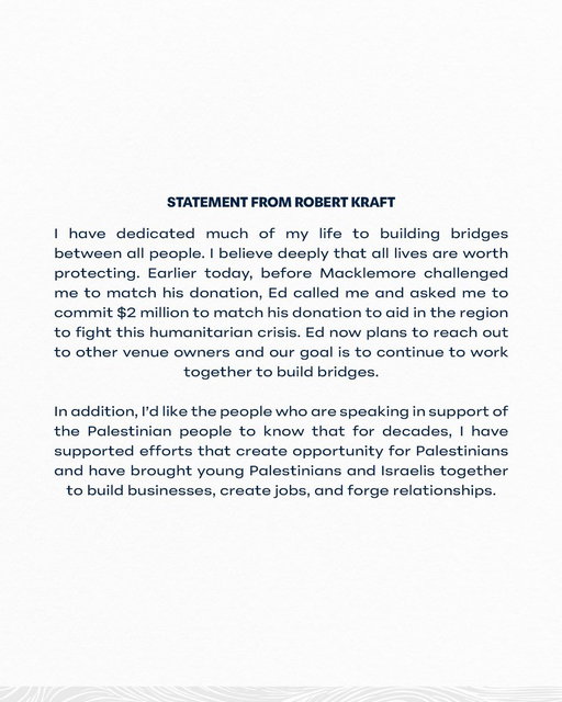 Statement from Robert Kraft 