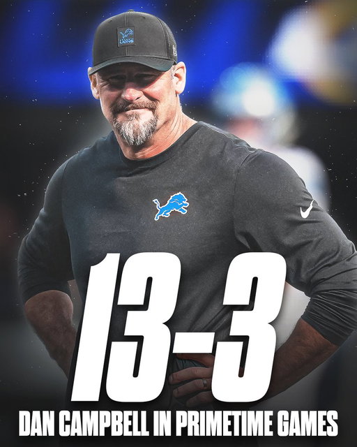 Dan Campbell is ELITE in Primetime matchups 🤯 

13-3 Overall Record
3-0 on TNF 