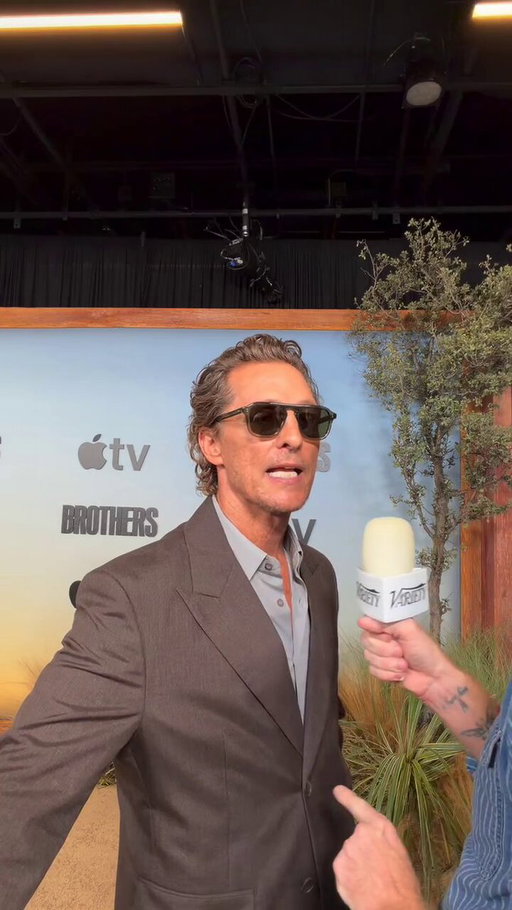 Matthew McConaughey says Woody Harrelson “believes wholeheartedly” that they’re actually brothers, but McConaughey firmly denies it. 