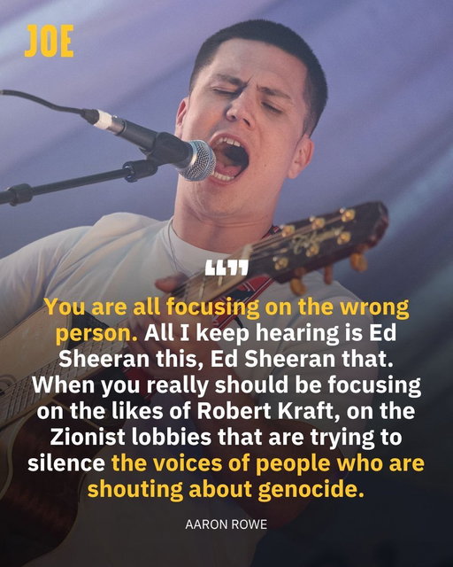 Aaron Rowe has taken to social media to defend Ed Sheeran. 