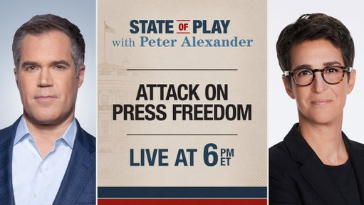 TONIGHT AT 6PM: @maddow joins @PeterAlexander  for a special edition of 'State of Play' after MS NOW is denied access to the White House. 