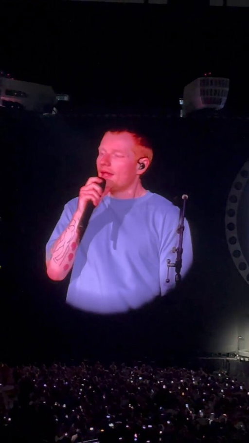 Ed Sheeran addresses the controversy surrounding Macklemore’s removal from his tour and says, “What is happening in Gaza is catastrophic and unjustifiable.”

“Before I play some songs tonight, I hope it’s okay if I say a few words about this last week,” Sheeran said at the top of Saturday’s show. “I’m used to my music being criticized, and I’m always happy to take that because I’m lucky. A lot of you like my stuff, and to be honest, I’m surprised. I’m not surprised that I’ve even done it. You know, it’s normal. But this week, the criticism was about something much more important, and I’ve had to take and make difficult decisions, and I am making mistakes, and I’m so so sorry.”

Sheeran also said he was “appalled by the conflict between Israel and Palestine,” describing the suffering caused by the war as a “human tragedy,” while explaining that he has generally sought to keep his concerts focused on “unity, joy, escapism, love” rather than his own political views.

https://t.co/vBlnuDhNqL