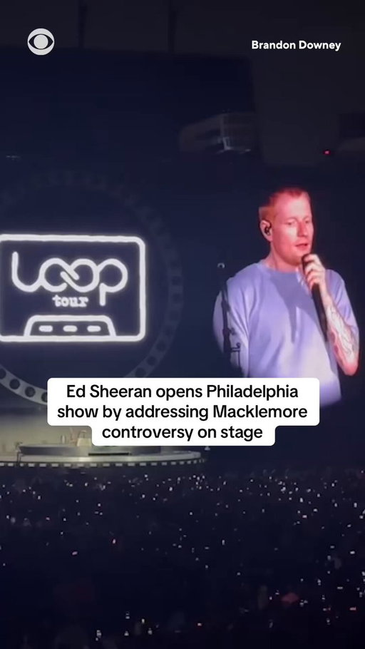 Ed Sheeran started off his first concert of the Loop Tour since Macklemore was dropped from the lineup following his pro-Palestinian remarks by addressing the controversy.

“I have tried in my career not to be a political commentator of any kind because I want my music and shows to be about unity, not division, about humanity, not politics,” Sheeran told the crowd at Lincoln Financial Field in Philadelphia.

Sheeran spoke directly about Gaza, saying, “this is a humanitarian issue and I cannot hide how I feel about it anymore.”
