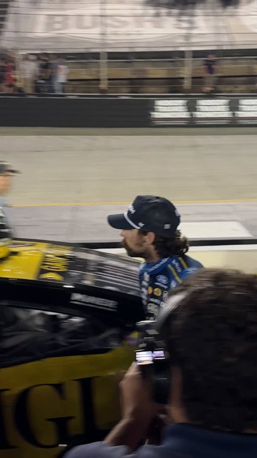 A wild scene on pit road. 