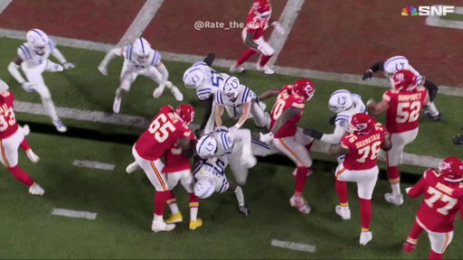 Kenneth Walker was ruled short of the goal line, but another angle shows the ball may have crossed the line.

The play was never reviewed.
