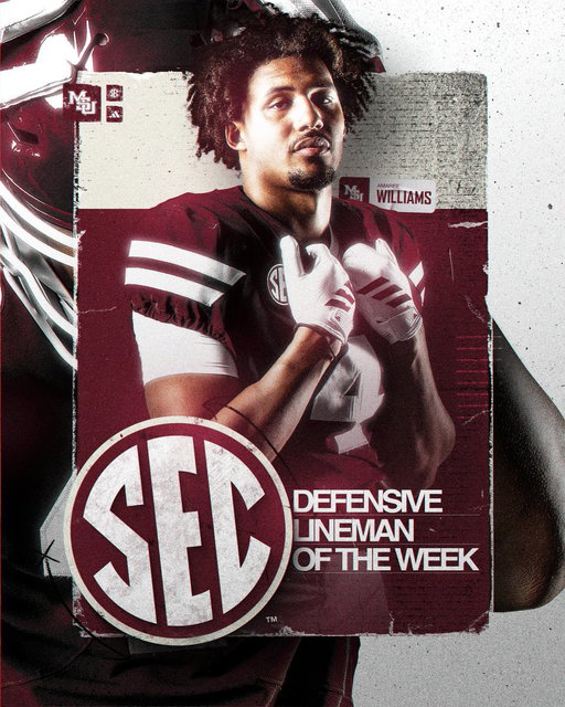 𝐒𝐄𝐂 𝐃𝐞𝐟𝐞𝐧𝐬𝐢𝐯𝐞 𝐋𝐢𝐧𝐞𝐦𝐚𝐧 𝐎𝐟 𝐓𝐡𝐞 𝐖𝐞𝐞𝐤 
⤷ @AWill4x 

#HailState || @SEC 