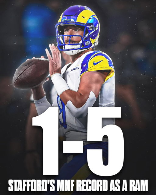 Stafford has struggled with Monday Night Football as a Ram 😳 
