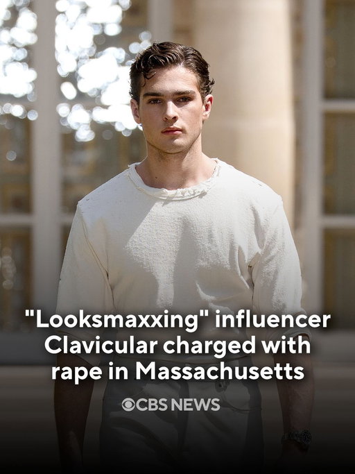 "Looksmaxxing" influencer Clavicular has been charged with rape in Massachusetts, according to online court records. He denies the allegations.

The online personality, whose real name is Braden Peters, is charged with one count of rape, one count of drugging someone for sexual intercourse, and one count of procuring liquor for someone under 21 years old, according to Massachusetts court records reviewed by CBS News.
