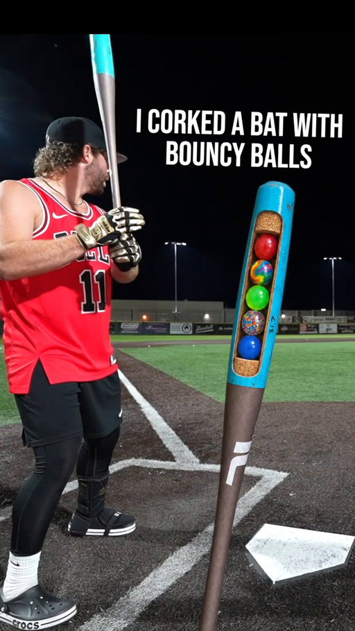 I tried corking a wood bat with bouncy balls... 