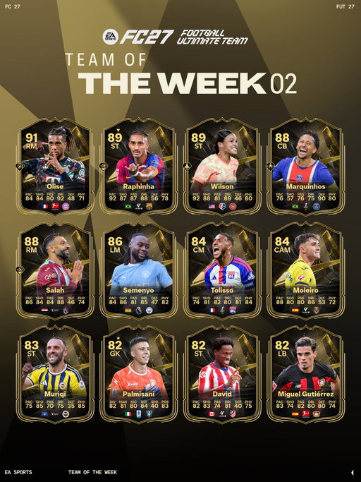The standard keeps rising. 📈

Led by the second TOTW Community Player, this week’s standout performers make up Team of the Week 2 in #FC27. 
