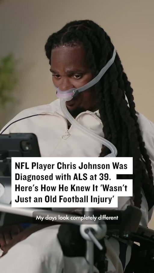 Former NFL star Chris Johnson says ALS has taken away his independence 💔

He first knew something was wrong when his water bottle felt extremely heavy 