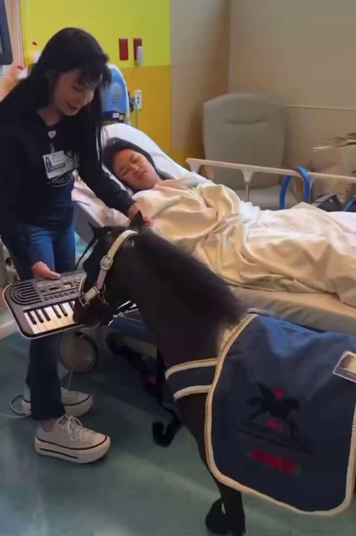 Cam Skattebo in the hospital room trying to cheer up Jaxson Dart after his surgery  