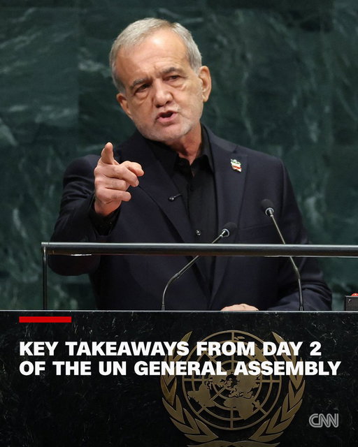 The second day of the General Debate of the 81st session of the United Nations General Assembly featured more speeches from world leaders, including addresses from Venezuela's acting President Delcy Rodríguez, Ukrainian President Volodymyr Zelensky and Iranian President Masoud Pezeshkian.

Here are some highlights: https://t.co/fCbrKdRcsi