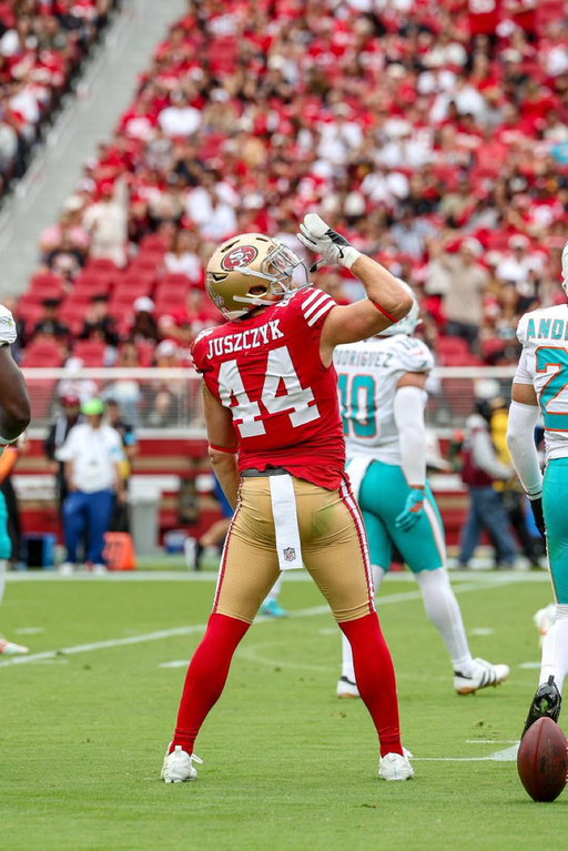 The NFL is fining Kyle Juszczyk $14,926 for chugging an air beer. 