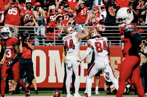 49ers FB Kyle Juszczyk has celebrated touchdowns and first downs his entire NFL career in his own chugging way, an ode to his nickname “Juice”. This is the first time he has been fined. “And I don’t even drink beer!” he texted. 