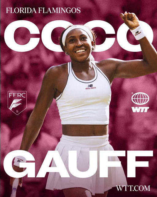 Coco Gauff. Florida Flamingos. Say less. 🦩
December 14 &amp; 15 at Amerant Bank Arena.

Tickets at https://wtt.com/tickets

#WorldTeamTennis 
