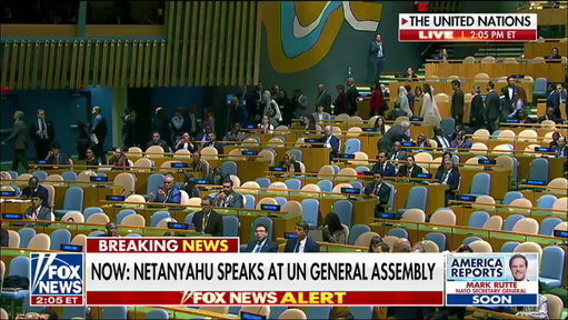 "If there are any other moral cowards who haven't yet left this hall, please do so now."
⠀
Israeli Prime Minister Benjamin Netanyahu opens his address to the United Nations General Assembly in New York with a sharp rebuke as delegates walk out of the hall in protest of his speech.